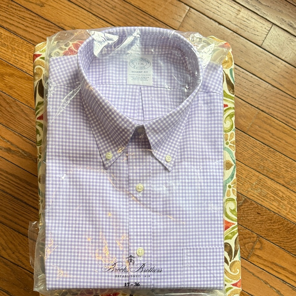 Brooks Brothers Purple Gingham Men's Shirt